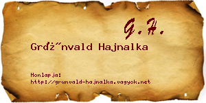 Grünvald Hajnalka névjegykártya